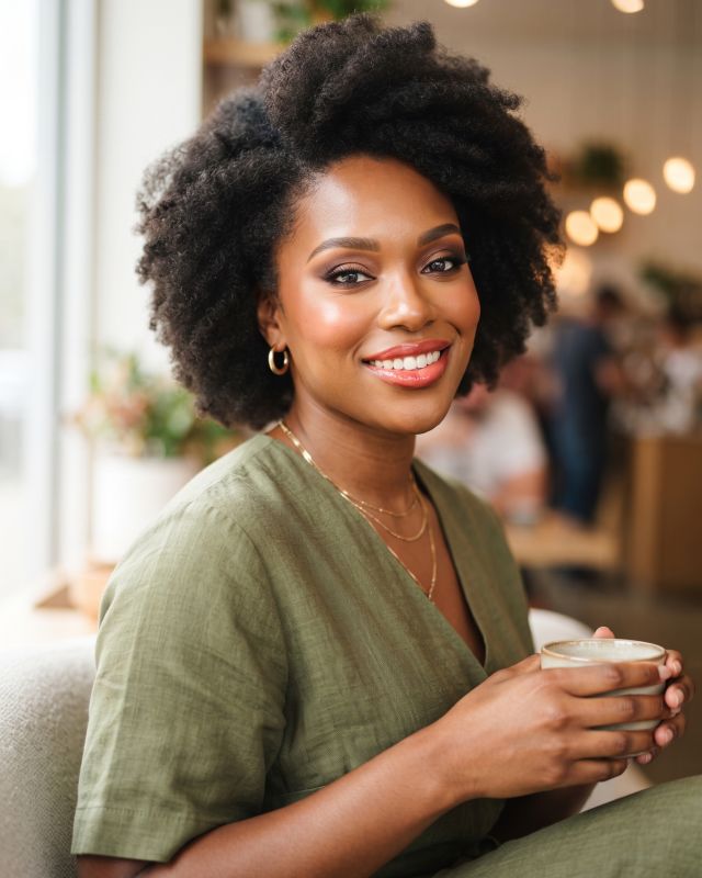 Femme souriante, rencontre black